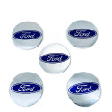 Adesivo Redondo Ford Calota Roda 47mm Fundo Prata Sem Resina
