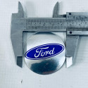 Adesivo Redondo Ford Calota Roda 47mm Fundo Prata Sem Resina