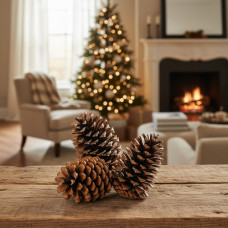 Pinha Natural Enfeite Decoração Arvore Natal Marrom-escuro Marron