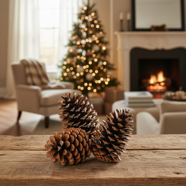 Pinha Natural Enfeite Decoração Arvore Natal Marrom-escuro Marron